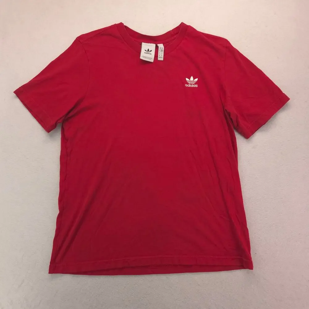 Adidas Casual Crew Neck Short Sleeve Graphic T Shirt Mens Size M Red White